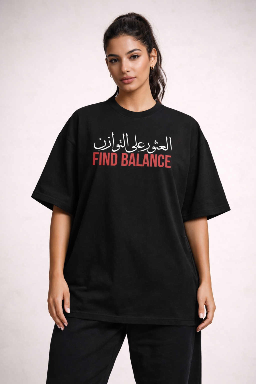 Arab Built x Arab as Fuck — “Find Balance” Heavyweight Oversized Cotton T-Shirt