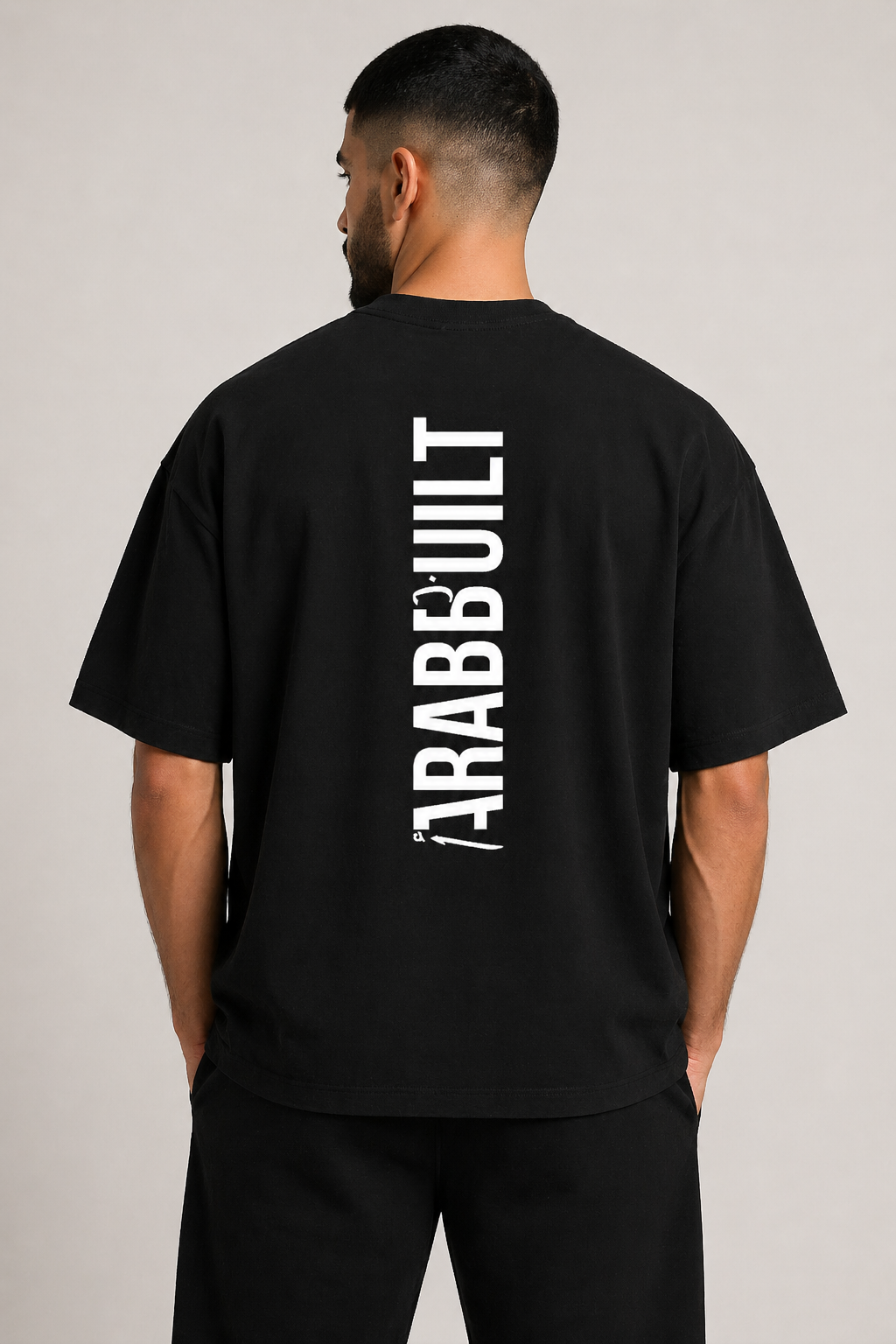 Arab Built — Vertical Back Heavyweight Oversized Cotton T-Shirt