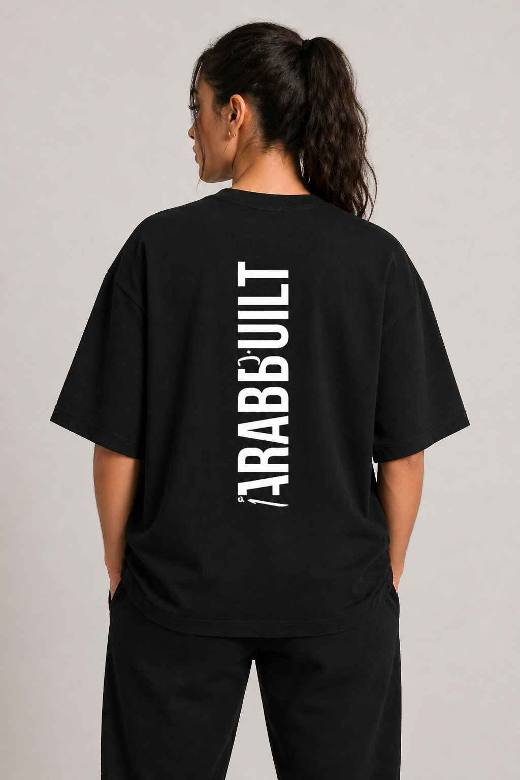 Arab Built — Vertical Back Heavyweight Oversized Cotton T-Shirt
