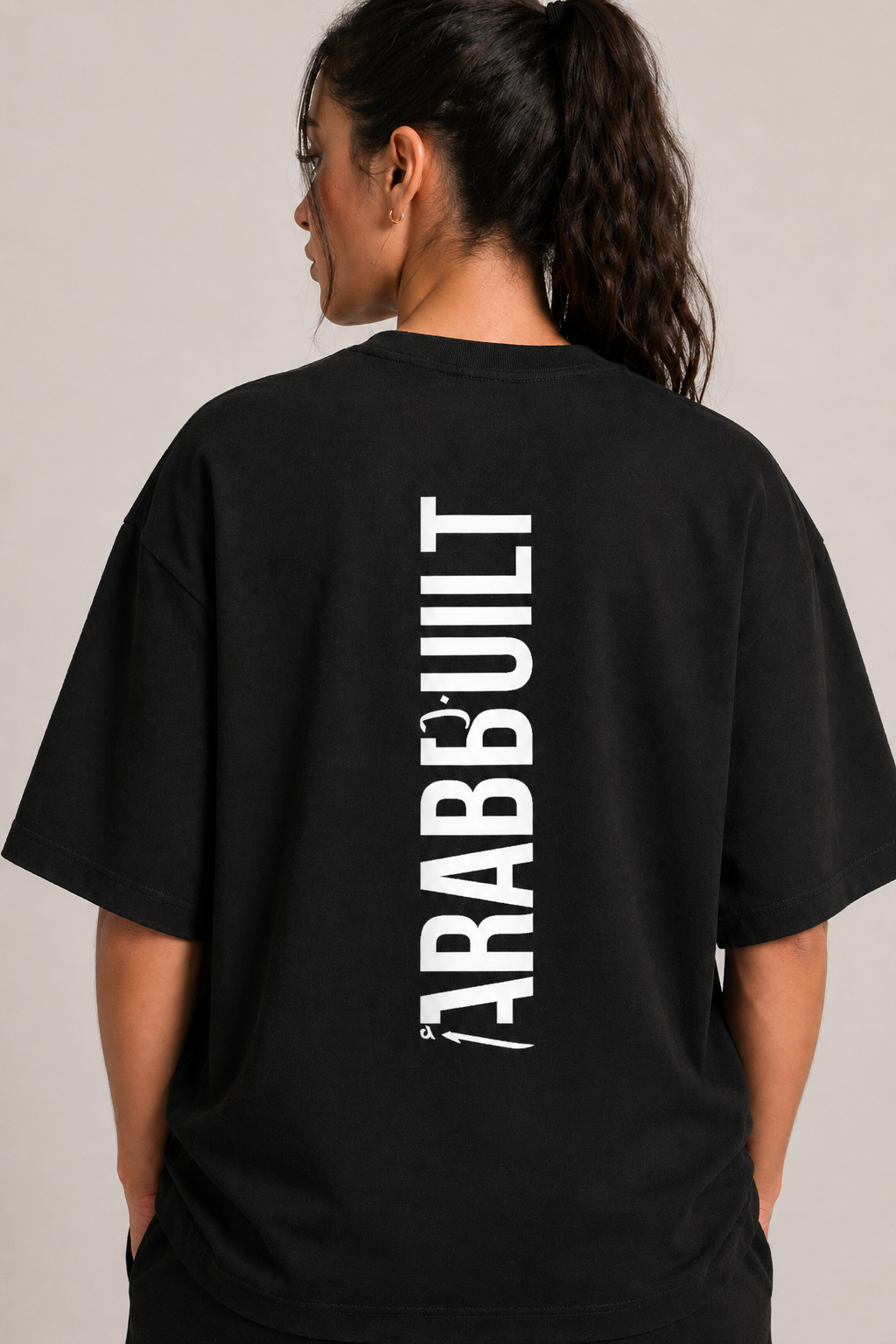 Arab Built — Vertical Back Heavyweight Oversized Cotton T-Shirt