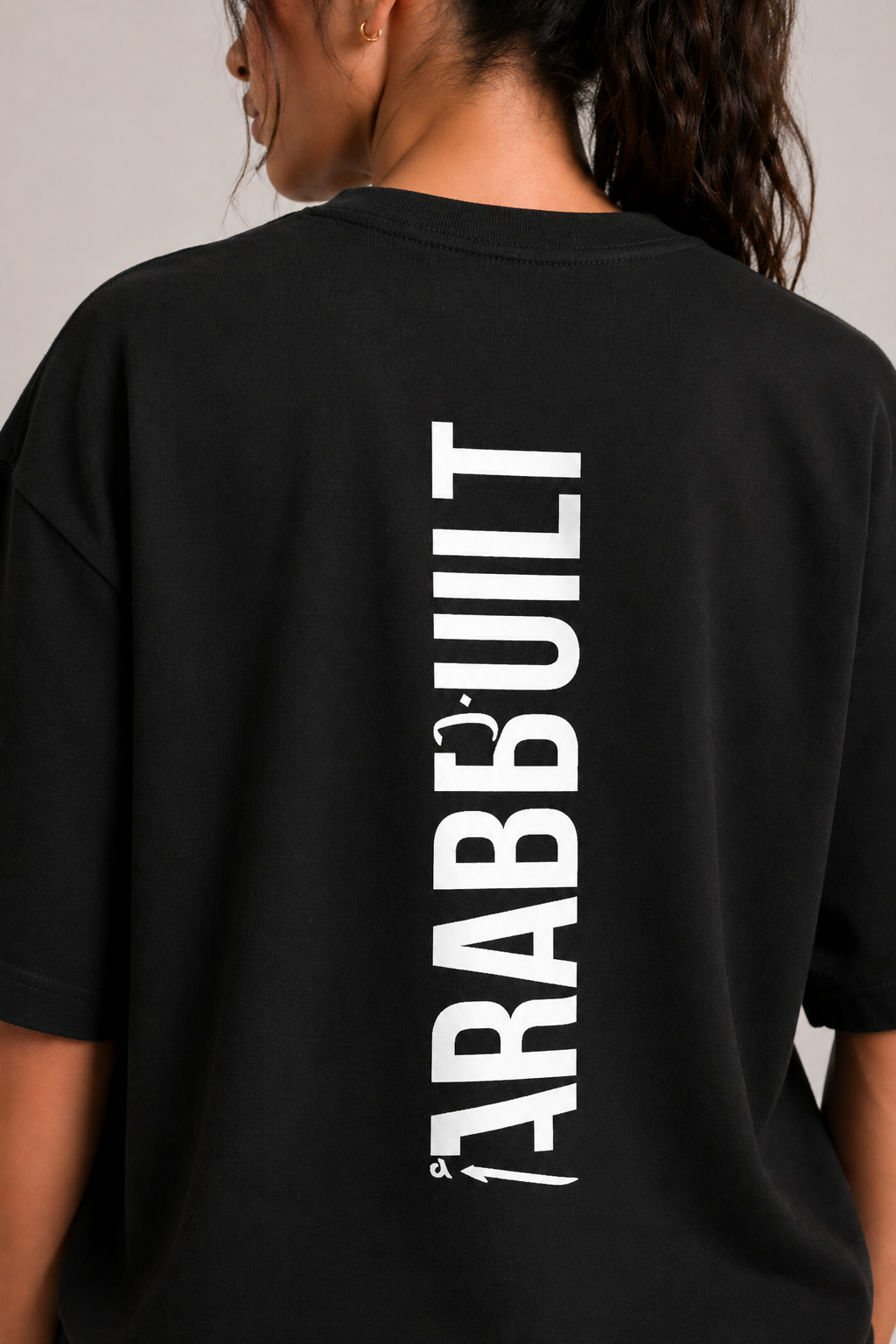 Arab Built — Vertical Back Heavyweight Oversized Cotton T-Shirt